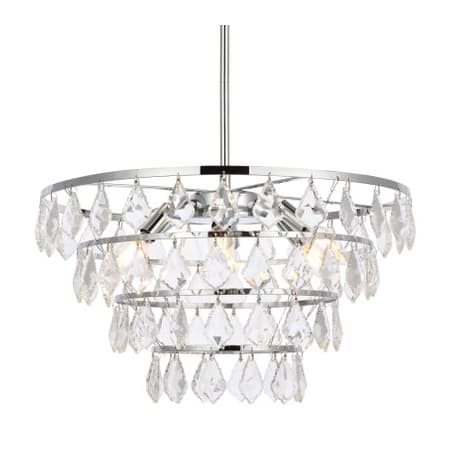 Elegant Lighting Ella 6 Light 20" Wide Crystal Waterfall Chandelier with Clear Crystal Accents Chrome