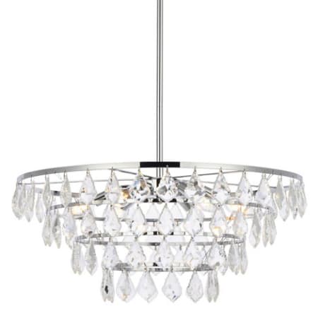 Elegant Lighting Ella 6 Light 24" Wide Crystal Waterfall Chandelier with Clear Crystal Accents Chrome