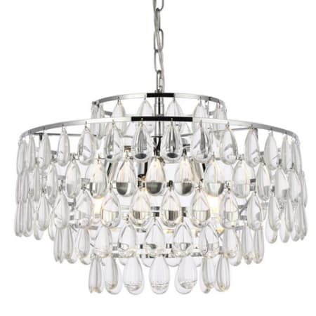 Elegant Lighting Mila 5 Light 20" Wide Crystal Pendant with Clear Crystal Accents Chrome