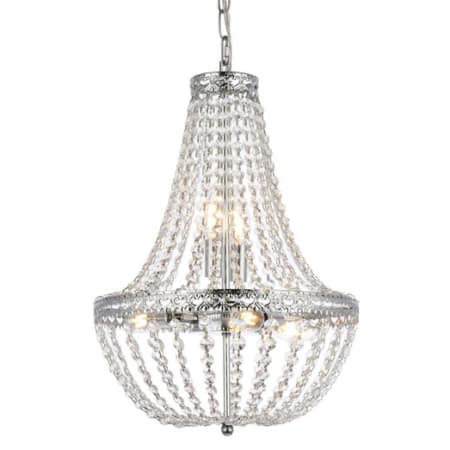 Elegant Lighting Valeria 5 Light 14" Wide Crystal Empire Chandelier with Clear Crystal Accents Chrome