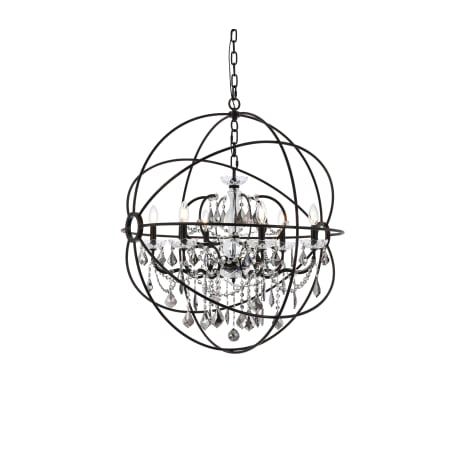Elegant Lighting Geneva 6 Light 32" Wide Crystal Chandelier with Silver Shade Royal Cut Crystals Dark Bronze