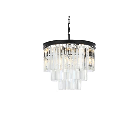 Elegant Lighting Sydney 9 Light 20" Wide Crystal Mini Chandelier with Clear Royal Cut Crystals Matte Black