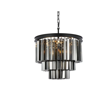 Elegant Lighting Sydney 9 Light 20" Wide Crystal Mini Chandelier with Silver Shade Royal Cut Crystals Matte Black
