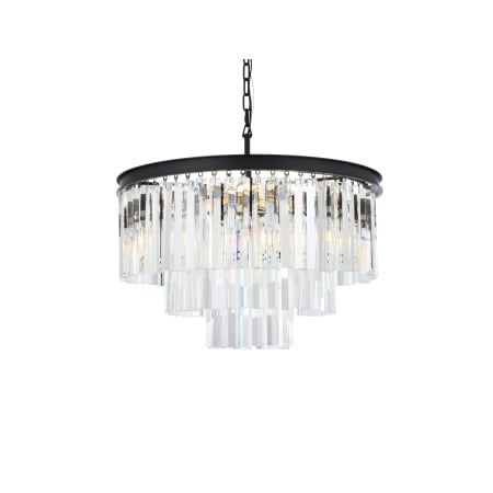 Elegant Lighting Sydney 9 Light 26" Wide Crystal Chandelier with Clear Royal Cut Crystals Matte Black