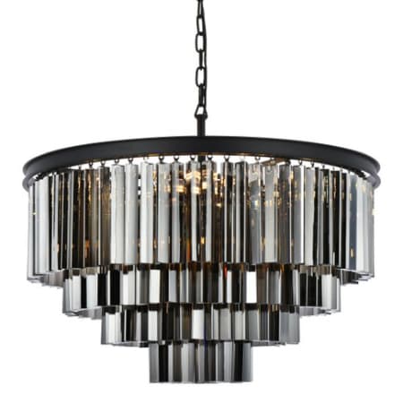 Elegant Lighting Sydney 17 Light 32" Wide Crystal Chandelier with Silver Shade Royal Cut Crystals Matte Black