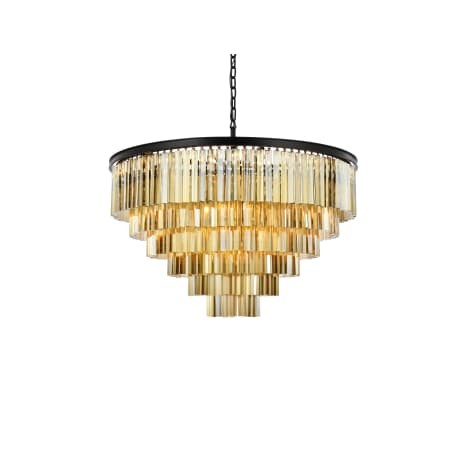 Elegant Lighting Sydney 33 Light 44" Wide Crystal Chandelier with Golden Teak Royal Cut Crystals Matte Black