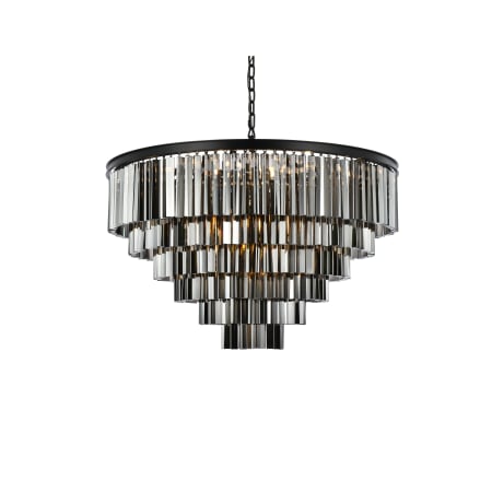 Elegant Lighting Sydney 33 Light 44" Wide Crystal Chandelier with Silver Shade Royal Cut Crystals Matte Black