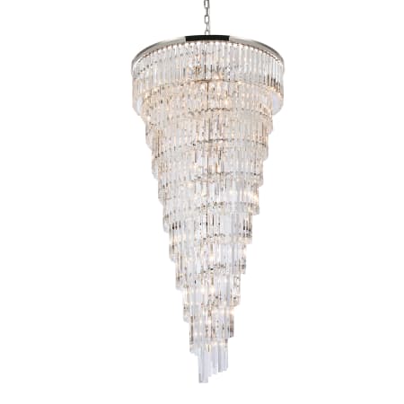 Elegant Lighting Sydney 42 Light 37" Wide Crystal Waterfall Chandelier Polished Nickel