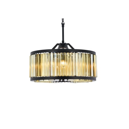 Elegant Lighting Chelsea 8 Light 28" Wide Crystal Drum Chandelier with Golden Teak Royal Cut Crystals Matte Black