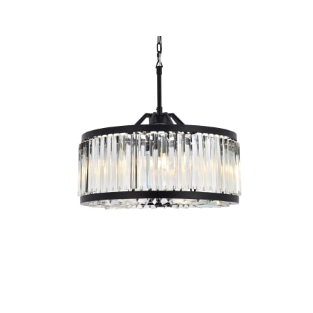 Elegant Lighting Chelsea 8 Light 28" Wide Crystal Drum Chandelier with Clear Royal Cut Crystals Matte Black