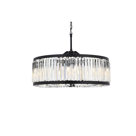 Elegant Lighting Chelsea 10 Light 36" Wide Crystal Drum Chandelier with Clear Royal Cut Crystals Matte Black