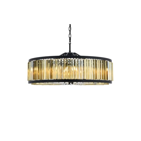 Elegant Lighting Chelsea 10 Light 44" Wide Crystal Drum Chandelier with Golden Teak Royal Cut Crystals Matte Black