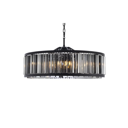Elegant Lighting Chelsea 10 Light 44" Wide Crystal Drum Chandelier with Silver Shade Royal Cut Crystals Matte Black