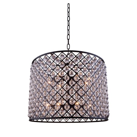 Elegant Lighting Madison 12 Light 36" Wide Crystal Drum Chandelier with Clear Royal Cut Crystals Matte Black
