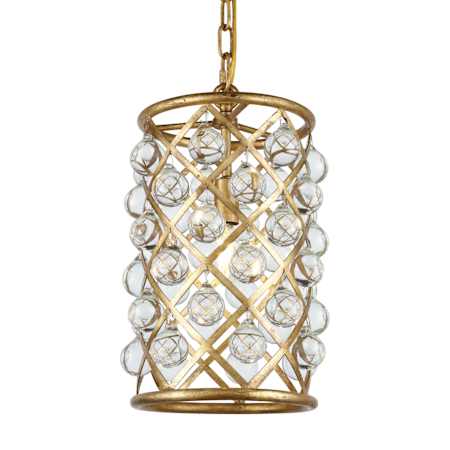Elegant Lighting Madison 8" Wide Crystal Mini Pendant with Clear Royal Cut Crystals Golden Iron