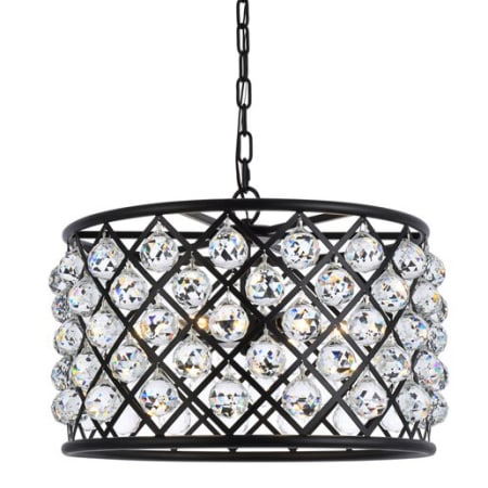 Elegant Lighting Madison 6 Light 20" Wide Crystal Pendant with Clear Royal Cut Crystals Matte Black