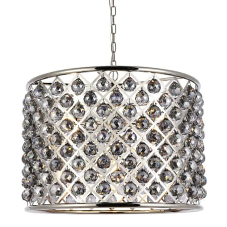 Elegant Lighting Madison 8 Light 28" Wide Crystal Drum Chandelier with Silver Shade Royal Cut Crystals Polished Nickel