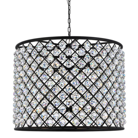 Elegant Lighting Madison 12 Light 36" Wide Crystal Drum Chandelier with Clear Royal Cut Crystals Matte Black