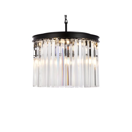 Elegant Lighting Sydney 6 Light 20" Wide Crystal Pendant with Clear Royal Cut Crystals Matte Black