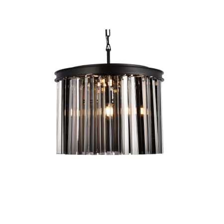Elegant Lighting Sydney 6 Light 20" Wide Crystal Pendant with Silver Shade Royal Cut Crystals Matte Black