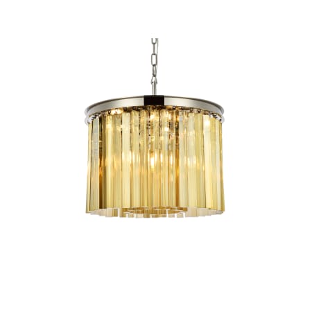 Elegant Lighting Sydney 6 Light 20" Wide Crystal Pendant with Golden Teak Royal Cut Crystals Polished Nickel