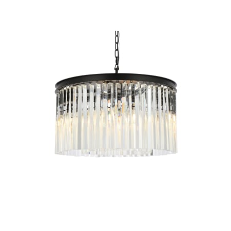 Elegant Lighting Sydney 8 Light 26" Wide Crystal Drum Chandelier with Clear Royal Cut Crystals Matte Black