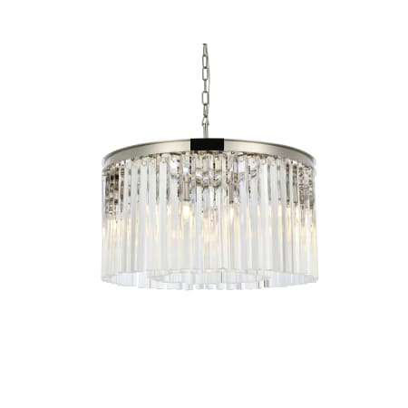 Elegant Lighting Sydney 8 Light 26" Wide Crystal Drum Chandelier with Clear Royal Cut Crystals Polished Nickel