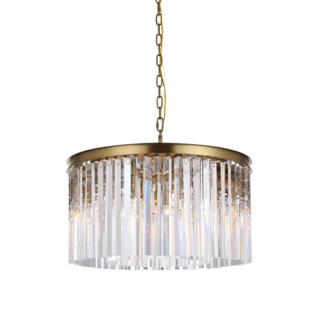 Elegant Lighting Sydney 8 Light 26" Wide Crystal Drum Chandelier Satin Gold