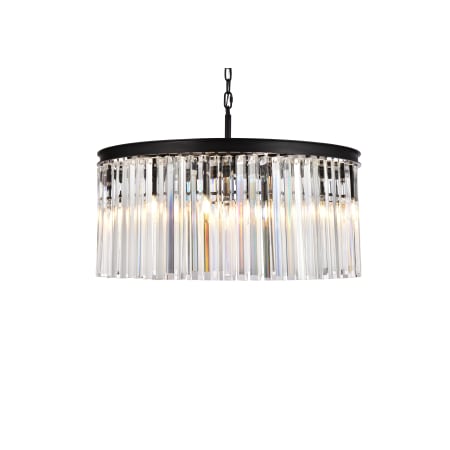 Elegant Lighting Sydney 8 Light 32" Wide Crystal Drum Chandelier with Clear Royal Cut Crystals Matte Black
