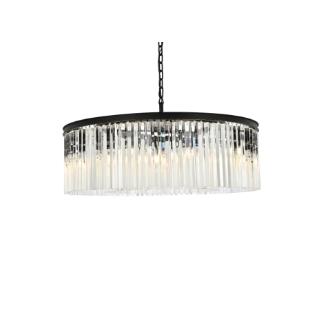 Elegant Lighting Sydney 10 Light 44" Wide Crystal Drum Chandelier with Clear Royal Cut Crystals Matte Black