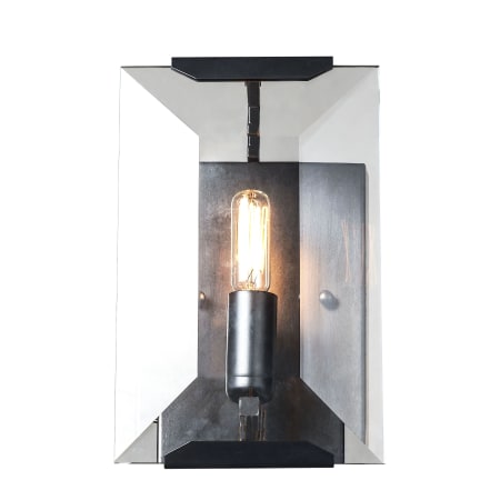 Elegant Lighting Monaco 1 Light 10" Tall Ambient Wall Sconce with Emerald Cut Glass Panel from the Urban Classic Collection Flat Black (Matte)