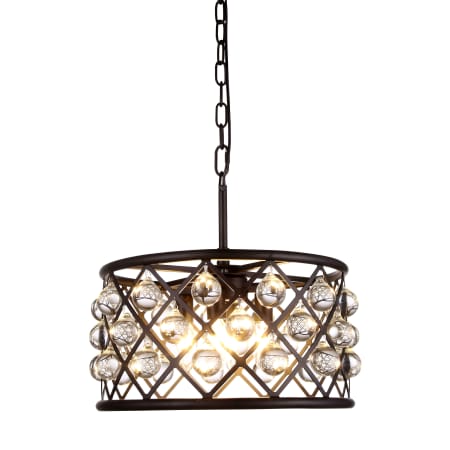 Elegant Lighting Madison 4 Light 16" Wide Crystal Pendant with Clear Royal Cut Crystals Matte Black