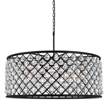 Elegant Lighting Madison 10 Light 44" Wide Crystal Drum Chandelier with Clear Royal Cut Crystals Matte Black