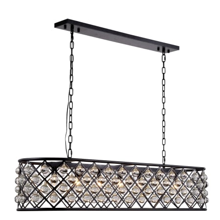 Elegant Lighting Madison 7 Light 50" Wide Crystal Linear Chandelier with Clear Royal Cut Crystals Matte Black
