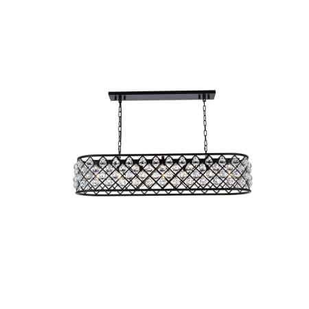 Elegant Lighting Madison 7 Light 50" Wide Crystal Linear Chandelier with Clear Royal Cut Crystals Matte Black