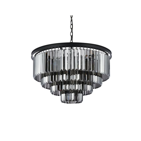 Elegant Lighting Sydney 17 Light 32" Wide Crystal Chandelier with Silver Shade Royal Cut Crystals Matte Black