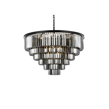 Elegant Lighting Sydney 33 Light 44" Wide Crystal Chandelier with Silver Shade Royal Cut Crystals Matte Black
