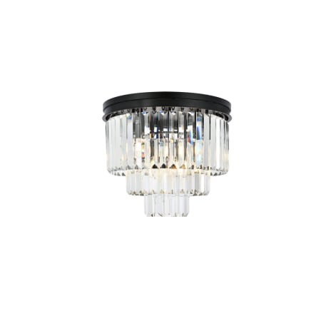Elegant Lighting Sydney 9 Light 20" Wide Flush Mount Drum Ceiling Fixture with Clear Royal Cut Crystals Matte Black
