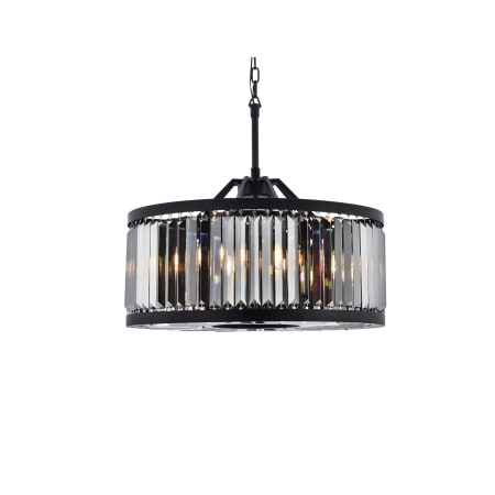 Elegant Lighting Chelsea 8 Light 28" Wide Crystal Drum Chandelier with Silver Shade Royal Cut Crystals Matte Black