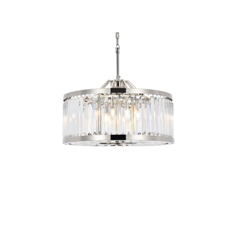 Elegant Lighting Chelsea 8 Light 28" Wide Crystal Drum Chandelier with Clear Royal Cut Crystals Polished Nickel