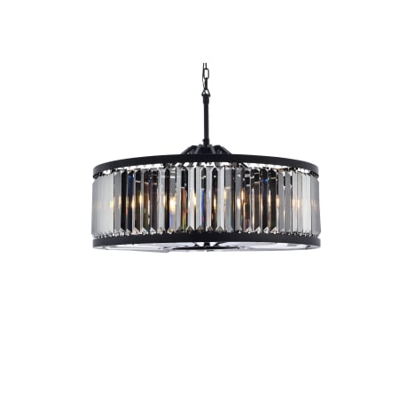 Elegant Lighting Chelsea 10 Light 36" Wide Crystal Drum Chandelier with Silver Shade Royal Cut Crystals Matte Black
