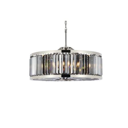 Elegant Lighting Chelsea 10 Light 36" Wide Crystal Drum Chandelier with Silver Shade Royal Cut Crystals Polished Nickel
