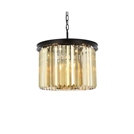 Elegant Lighting Sydney 6 Light 20" Wide Crystal Pendant with Golden Teak Royal Cut Crystals Matte Black
