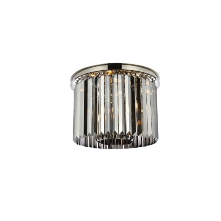 Elegant Lighting Sydney 6 Light 20" Wide Flush Mount Drum Ceiling Fixture with Silver Shade Royal Cut Crystals Polished Nickel