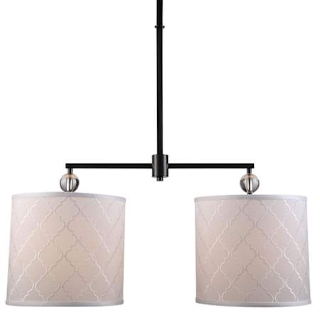 Elegant Lighting Gemma 2 Light 12" Wide Linear Chandelier Bronze