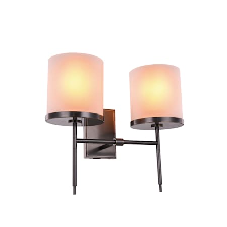 Elegant Lighting Bradford 2 Light 17" Tall Double Wall Sconce with Shades from the Urban Classic Collection Bronze