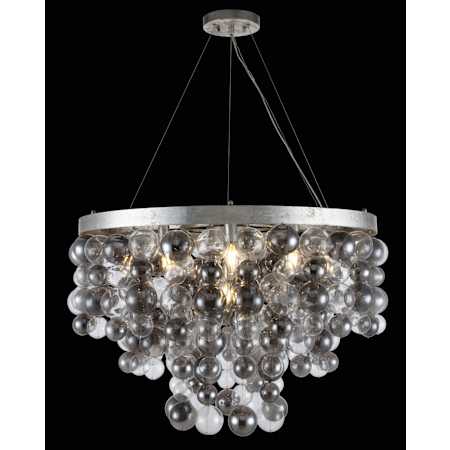 Elegant Lighting-1531D32-Antique Silver Leaf on Black Background