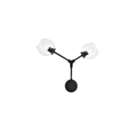 Elegant Lighting Cavoli 2 Light 23" Tall Wall Sconce Black