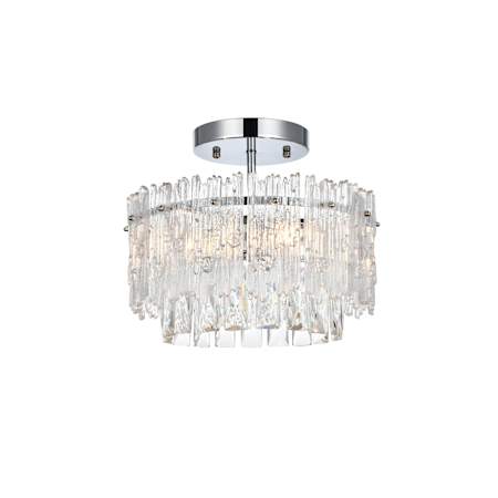 Elegant Lighting Emilia 3 Light 12" Wide Semi-flush Ceiling Fixture Chrome