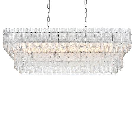 Elegant Lighting Emilia 6 Light 37" Wide Crystal Linear Chandelier Chrome